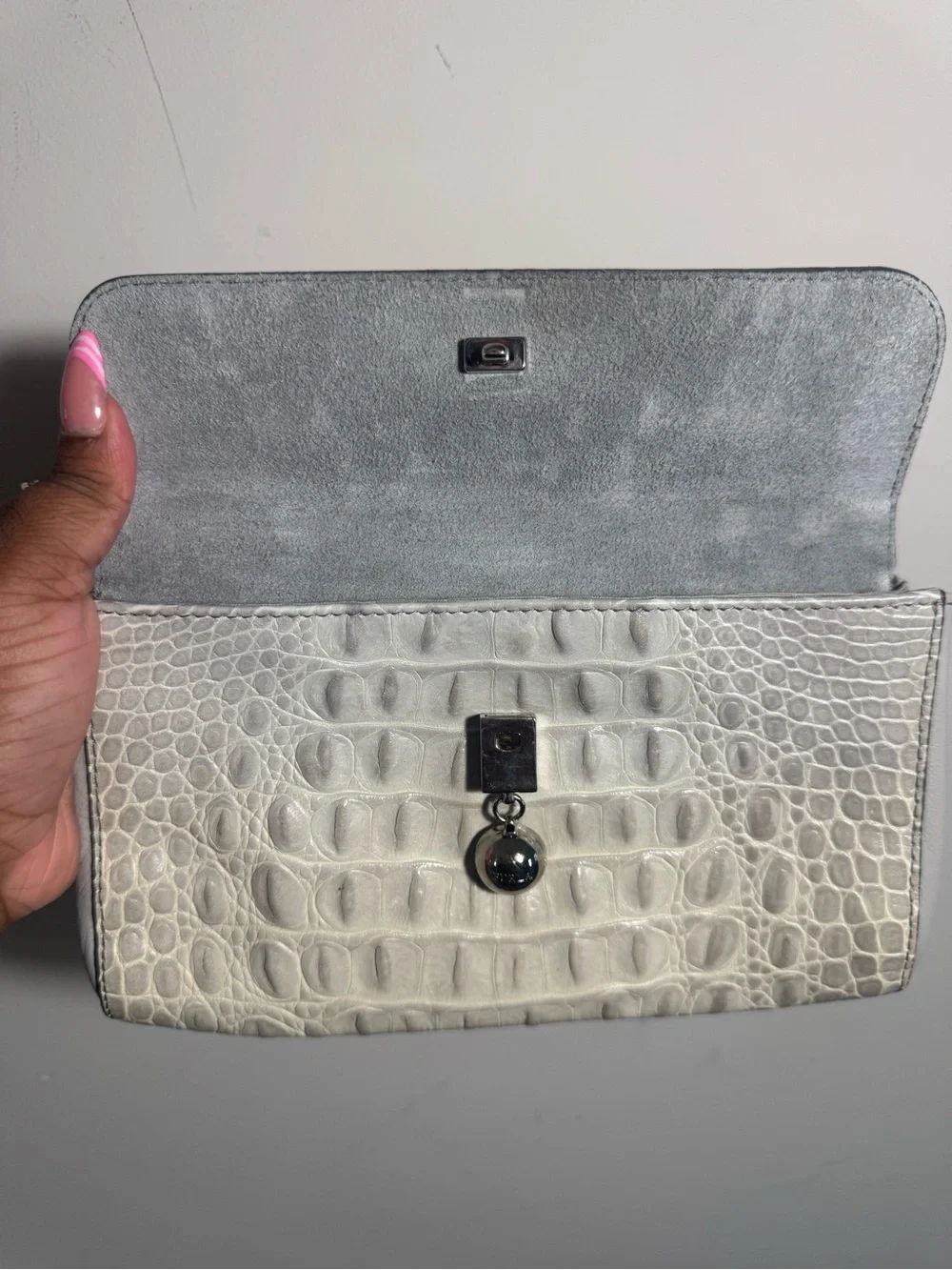 Vintage Furla Leather Crocodile-Embossed Women’s bag
